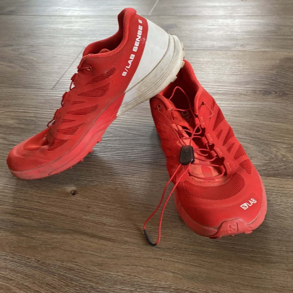 Salmon trail running shoes size 7.5 - red